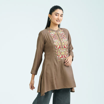Women’s Blended Cotton Embroidered Tunic