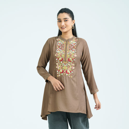 Women’s Blended Cotton Embroidered Tunic