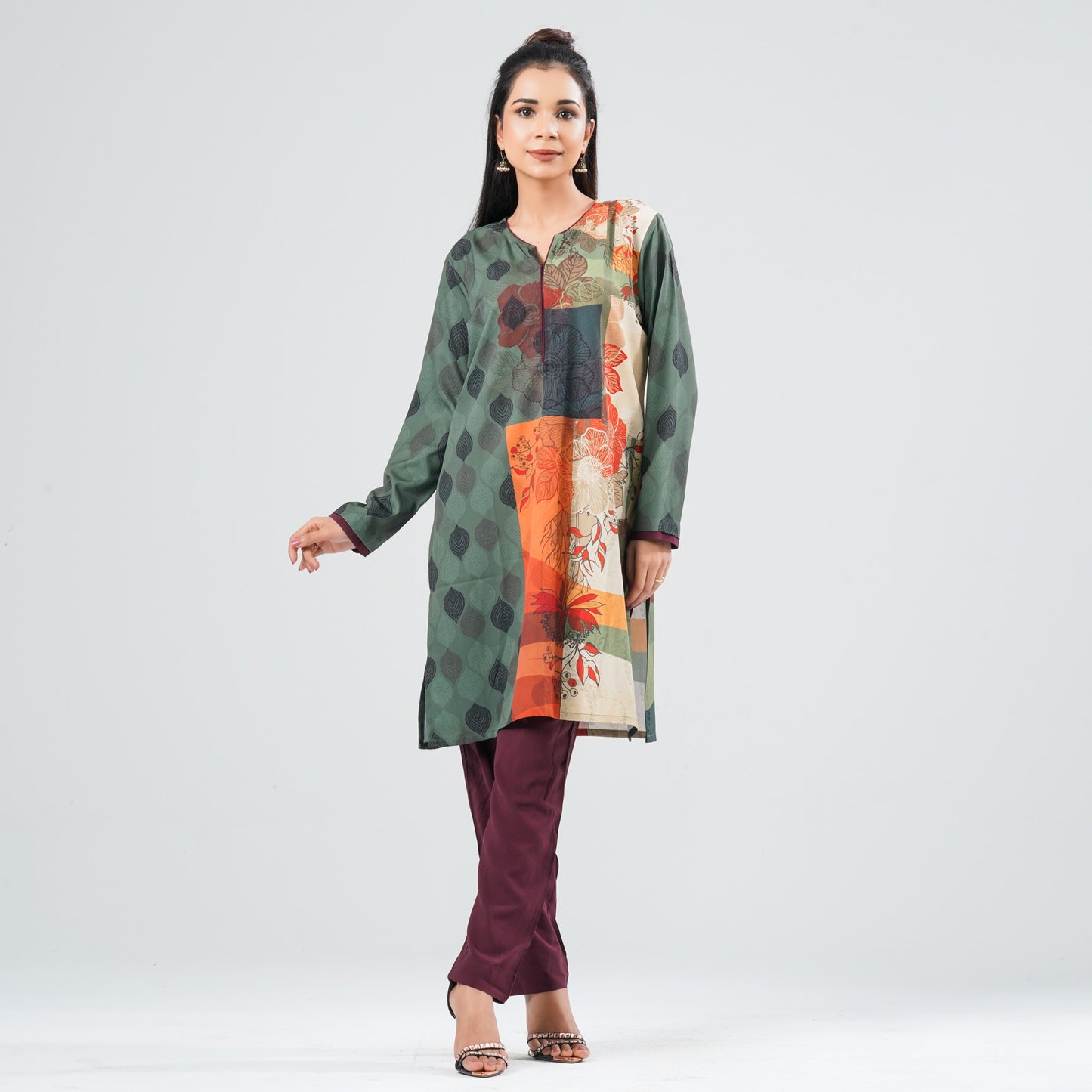 Women’s Blended Silk Printed Two Piece Set