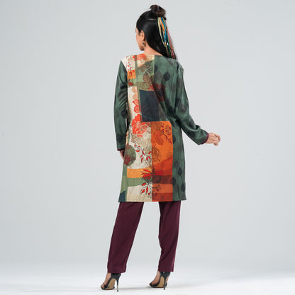 Women’s Blended Silk Printed Two Piece Set