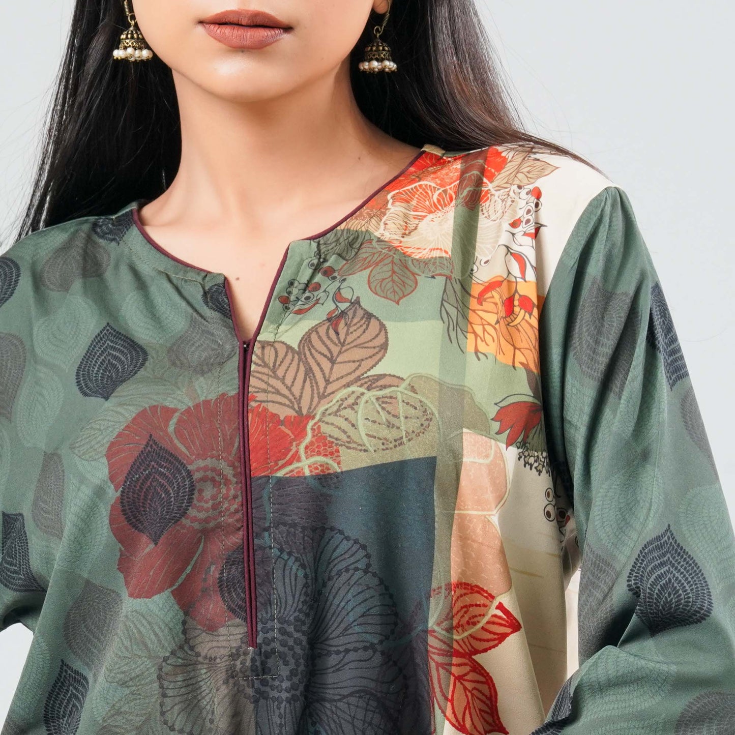 Women’s Blended Silk Printed Two Piece Set