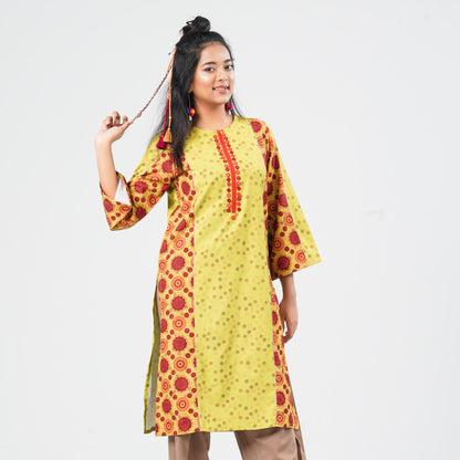 Women’s Printed Silk Kurti
