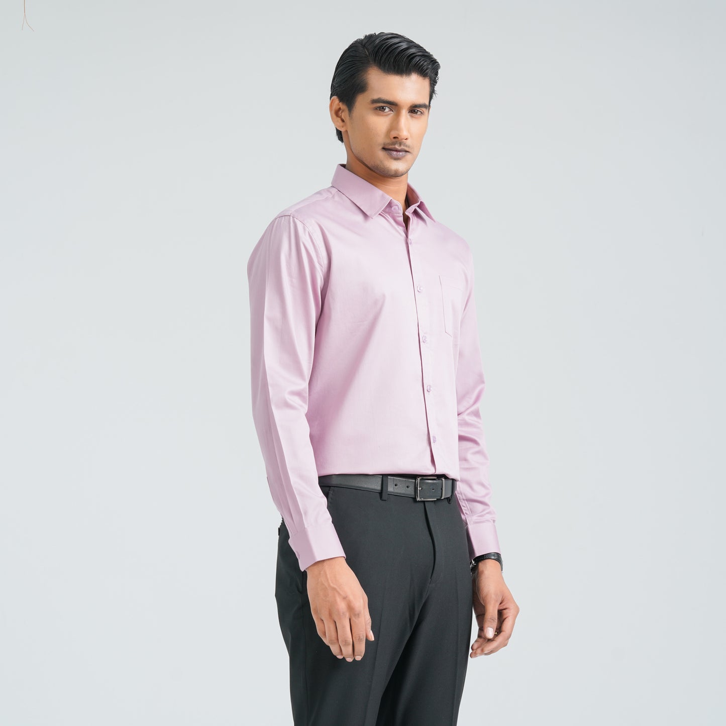 Men’s Dusty Pink Satin Lycra Shirt