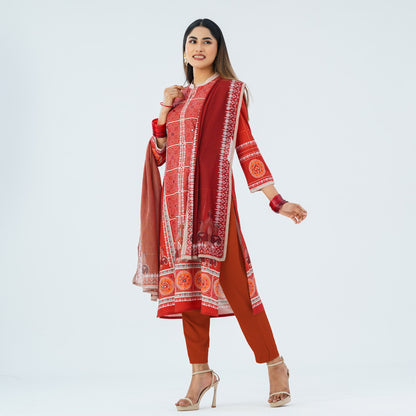 Women’s Maroon Three Piece Set