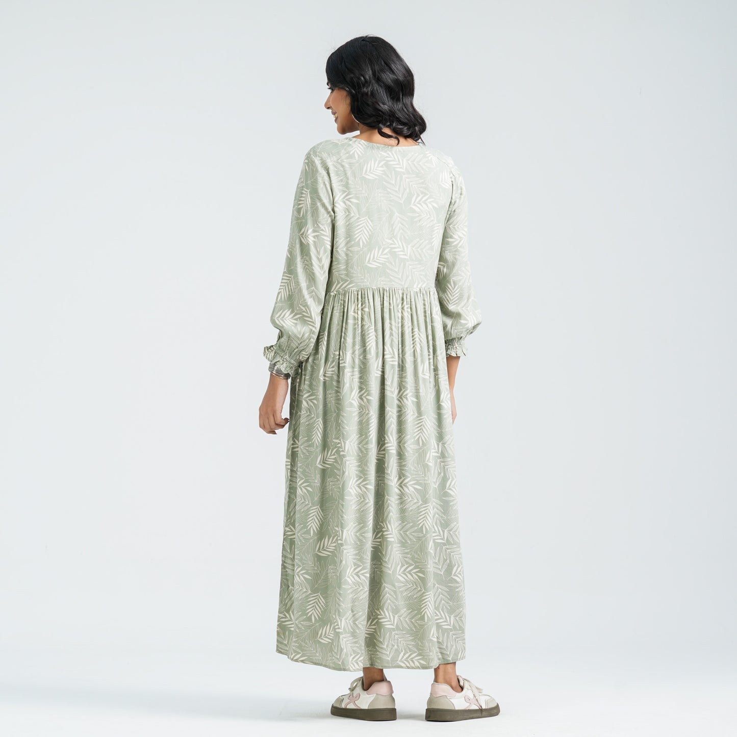 Women's Green Blended Dress
