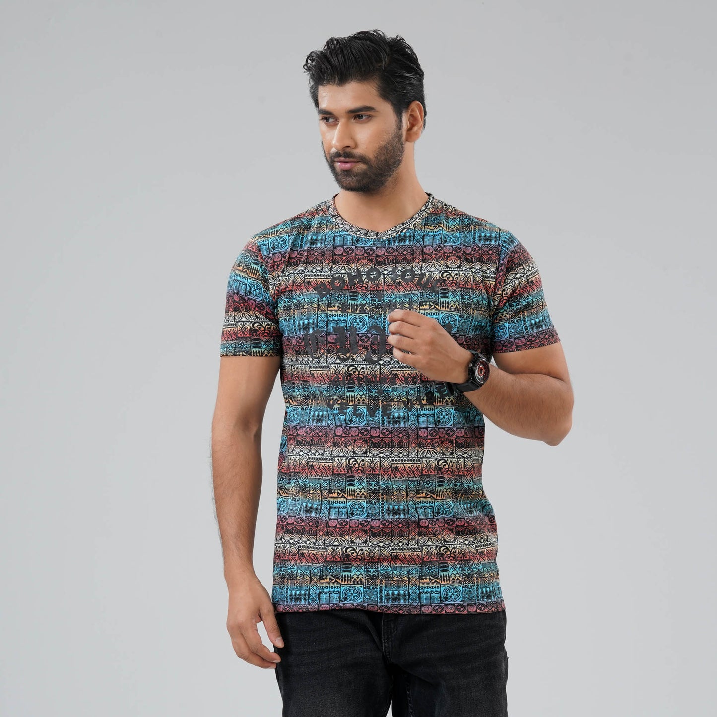 Mens Multi Color T-Shirt