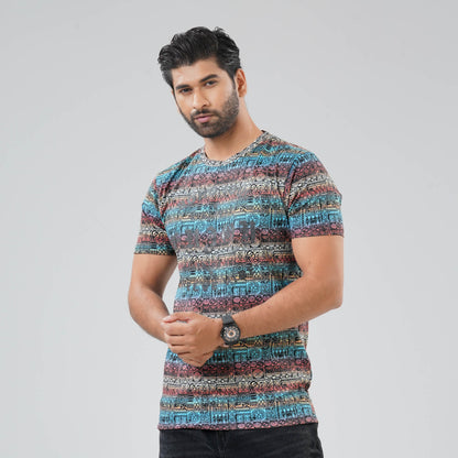 Mens Multi Color T-Shirt