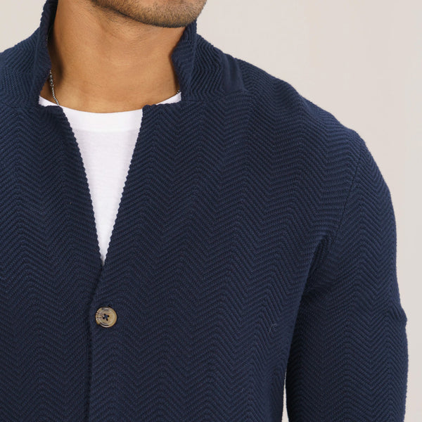 Mens Navy Sweater Blazer