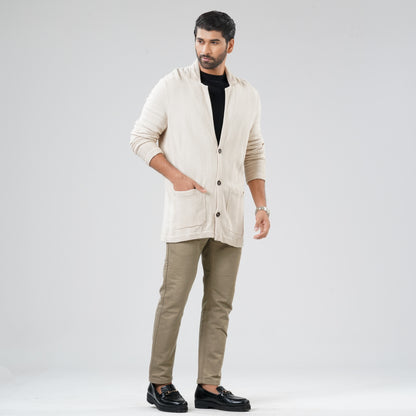 Mens Sweater Light Beige Blazer