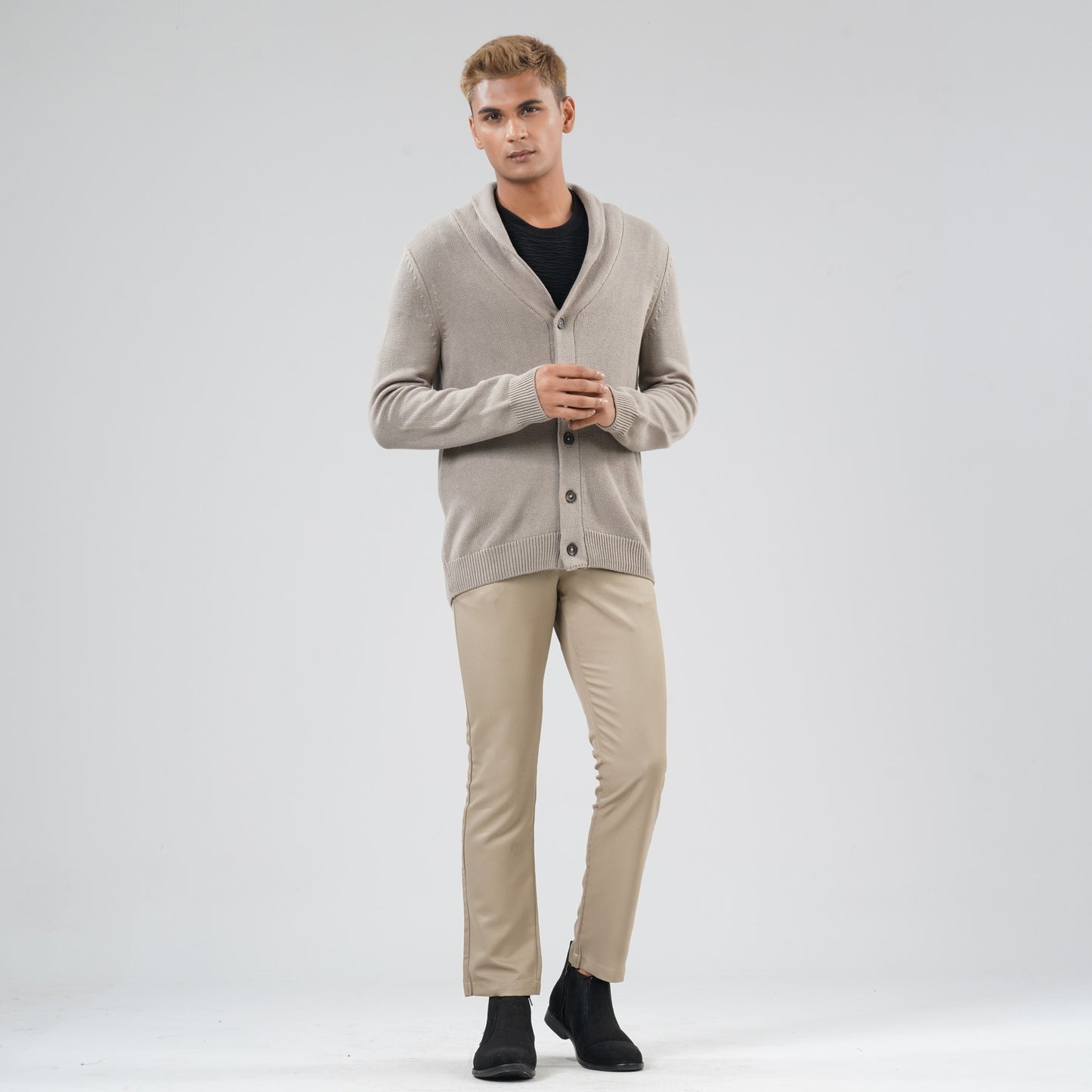 Mens Beige Sweater Blazer