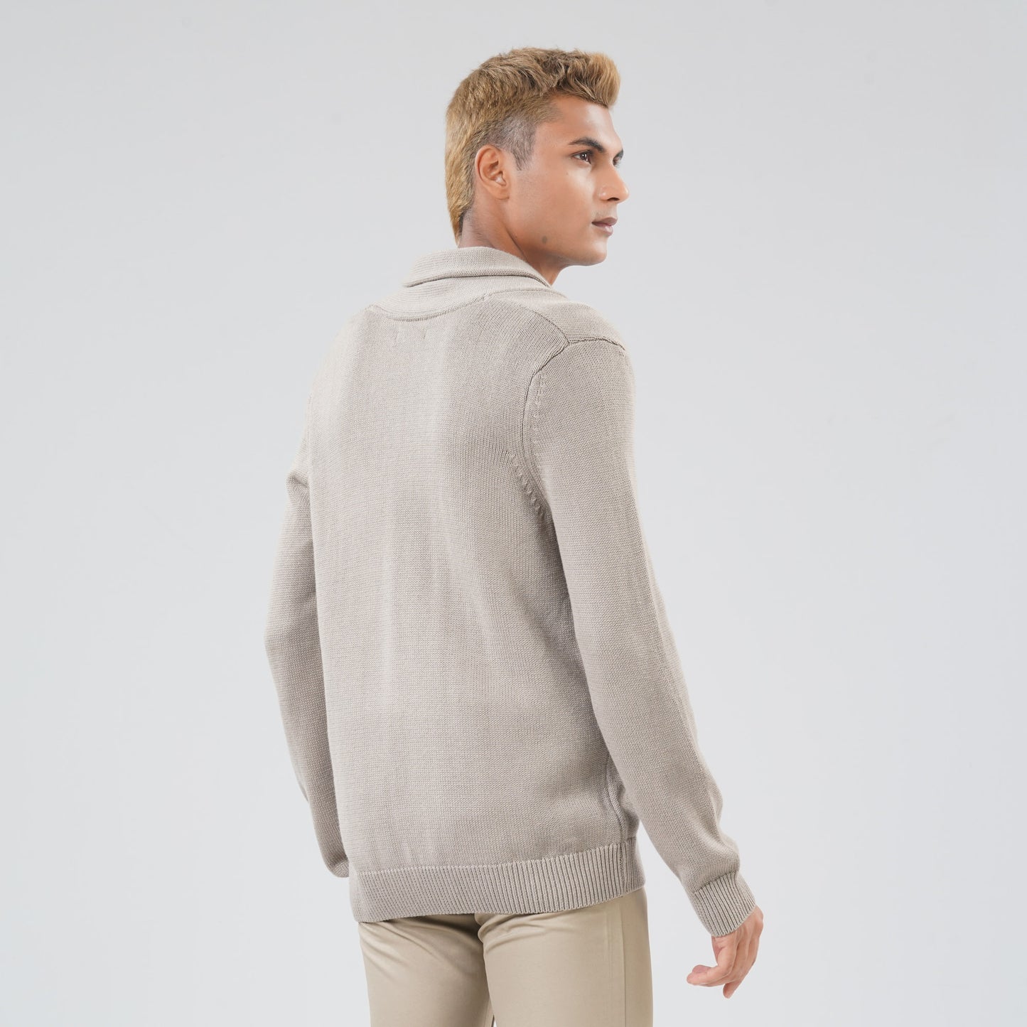 Mens Beige Sweater Blazer