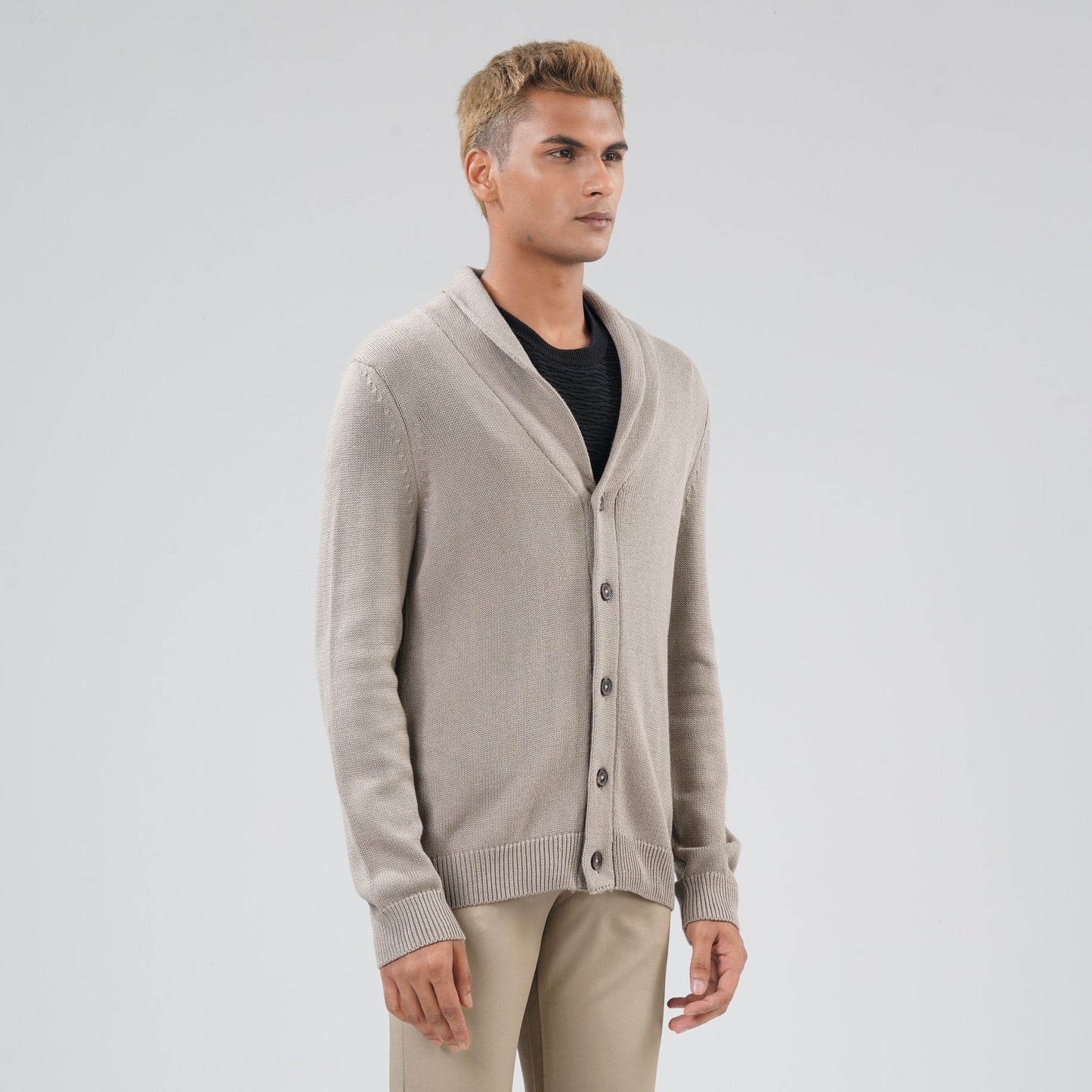 Mens Beige Sweater Blazer