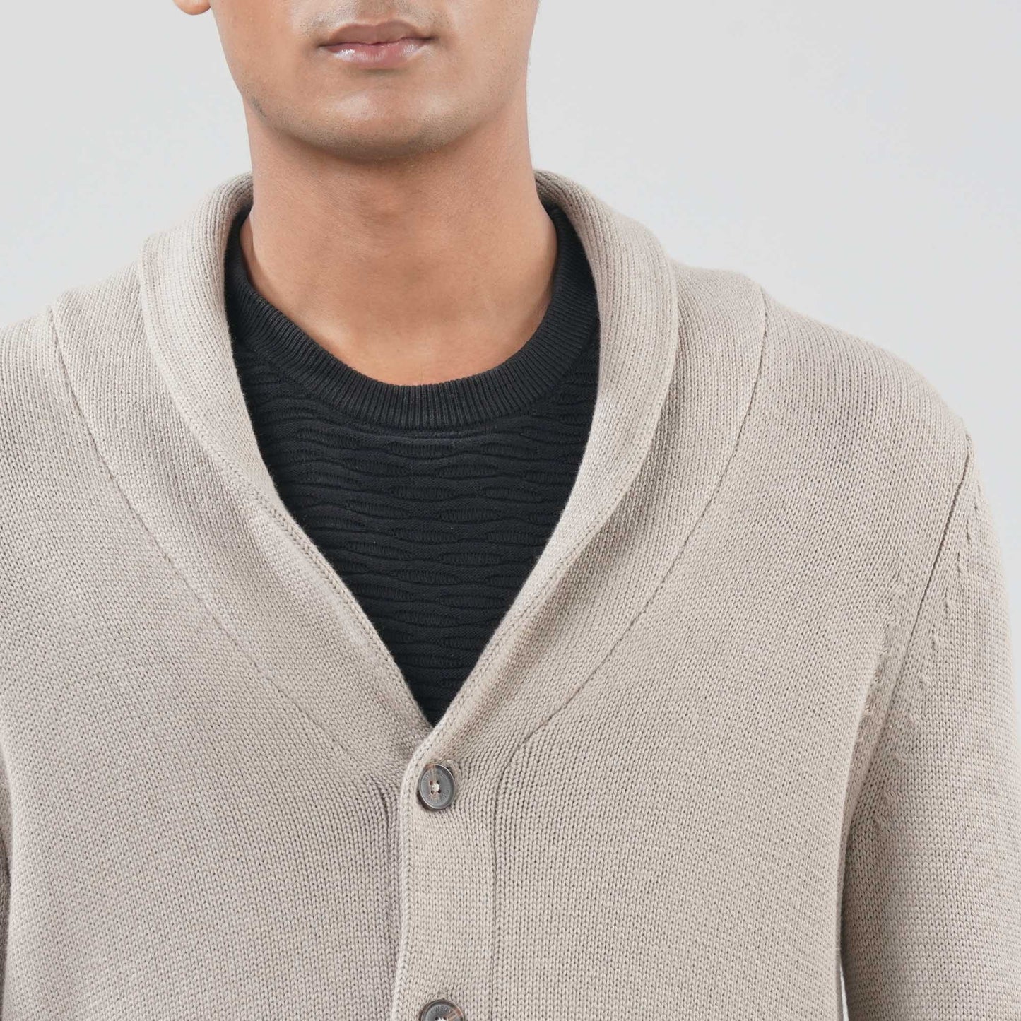 Mens Beige Sweater Blazer