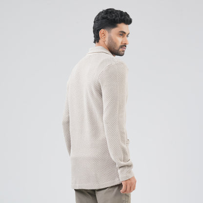 Mens Beige Sweater Blazer