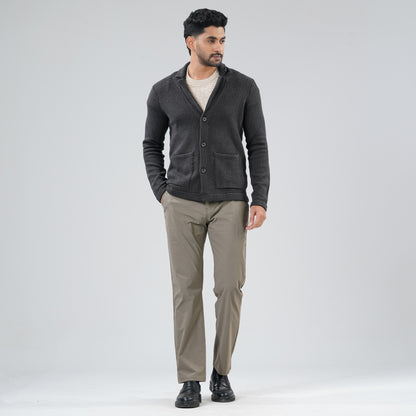 Mens Dark Grey Sweater Blazer