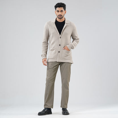 Mens Beige Sweater Blazer