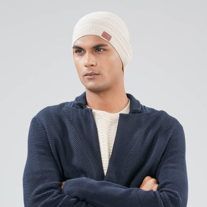 Mens Light Beige Sweater Cap