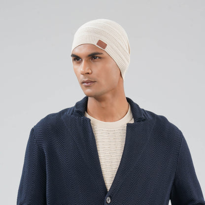 Mens Light Beige Sweater Cap