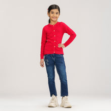 Load image into Gallery viewer, Girls Red Cardigan
