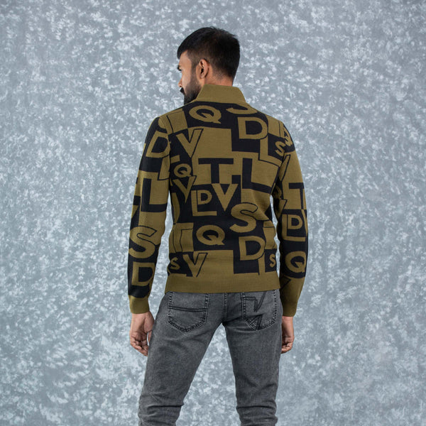 MENS CARDIGAN- OLIVE