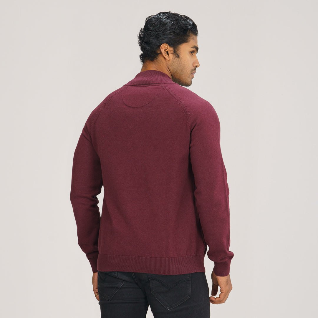 Mens Maroon Cardigan