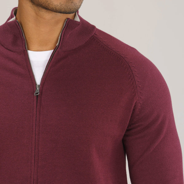 Mens Maroon Cardigan