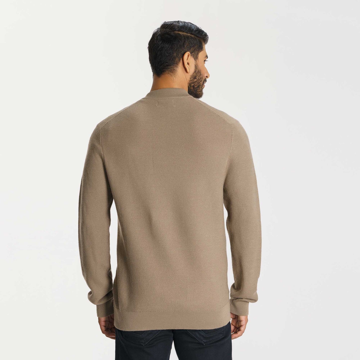 Mens Beige Sweater Cardigan