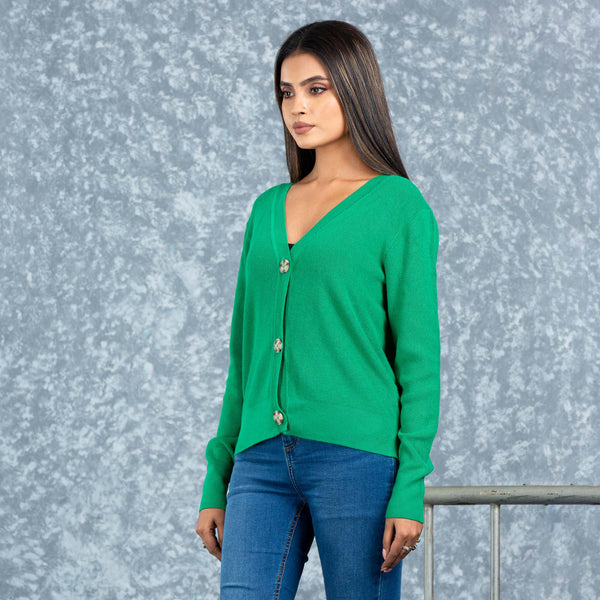 Womens Cardigan- Green