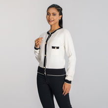 Load image into Gallery viewer, LADIES CARDIGAN-WHITE/BLACK
