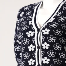 Load image into Gallery viewer, Womens Navy &amp; White Cardigan
