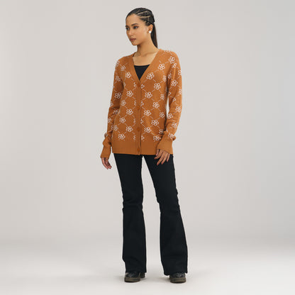 Womens Brown Cardigan