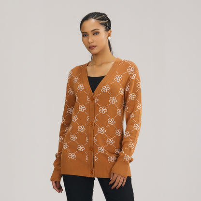 Womens Brown Cardigan