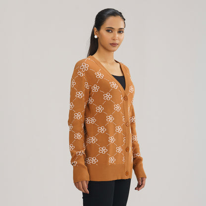 Womens Brown Cardigan