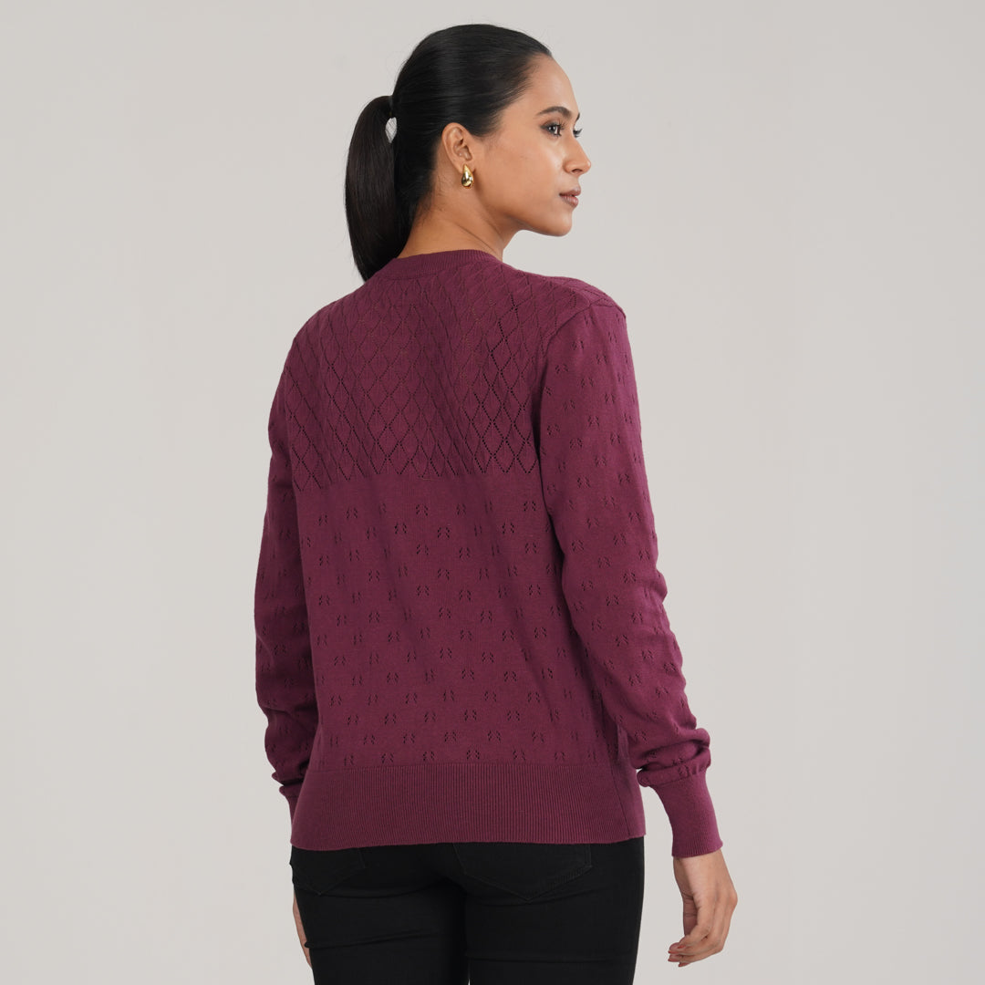 Womens Maroon Sweater