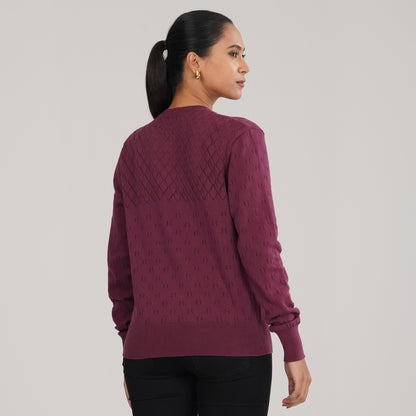 Womens Maroon Sweater