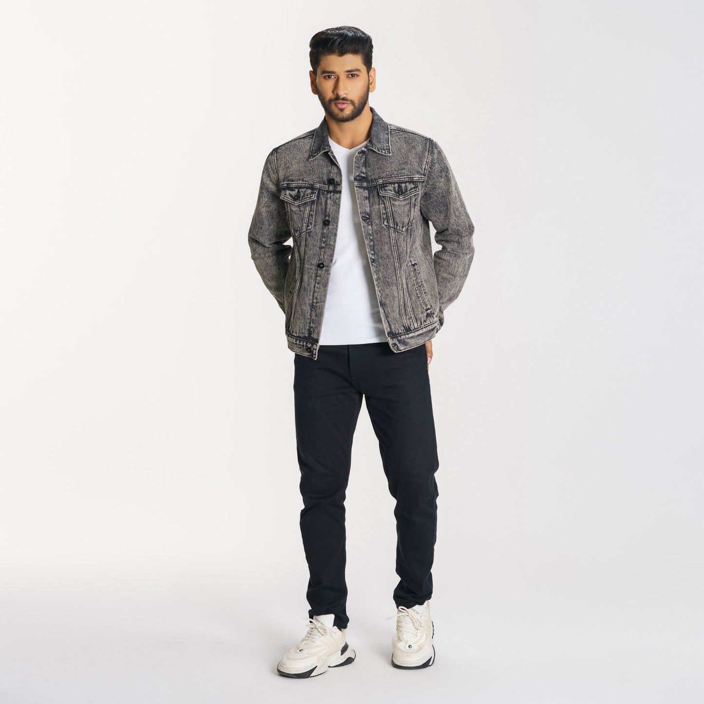 Mens Grey Denim Jacket