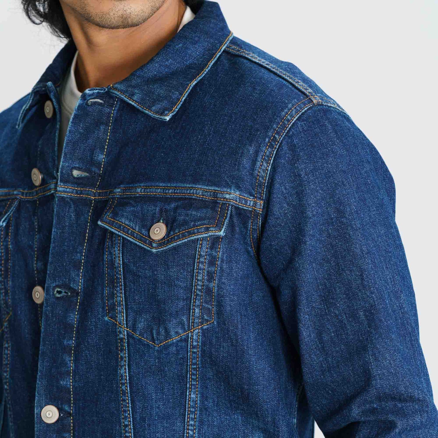 Mens Dark Blue Denim Jacket