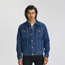 Load image into Gallery viewer, Mens Dark Blue Denim Jacket
