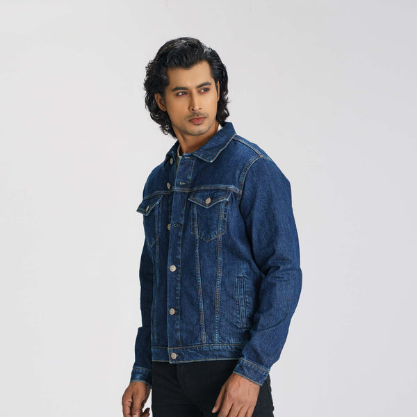 Mens Dark Blue Denim Jacket