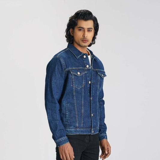 Mens Dark Blue Denim Jacket