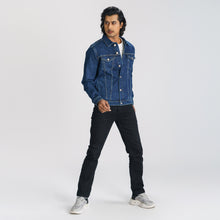 Load image into Gallery viewer, Mens Dark Blue Denim Jacket
