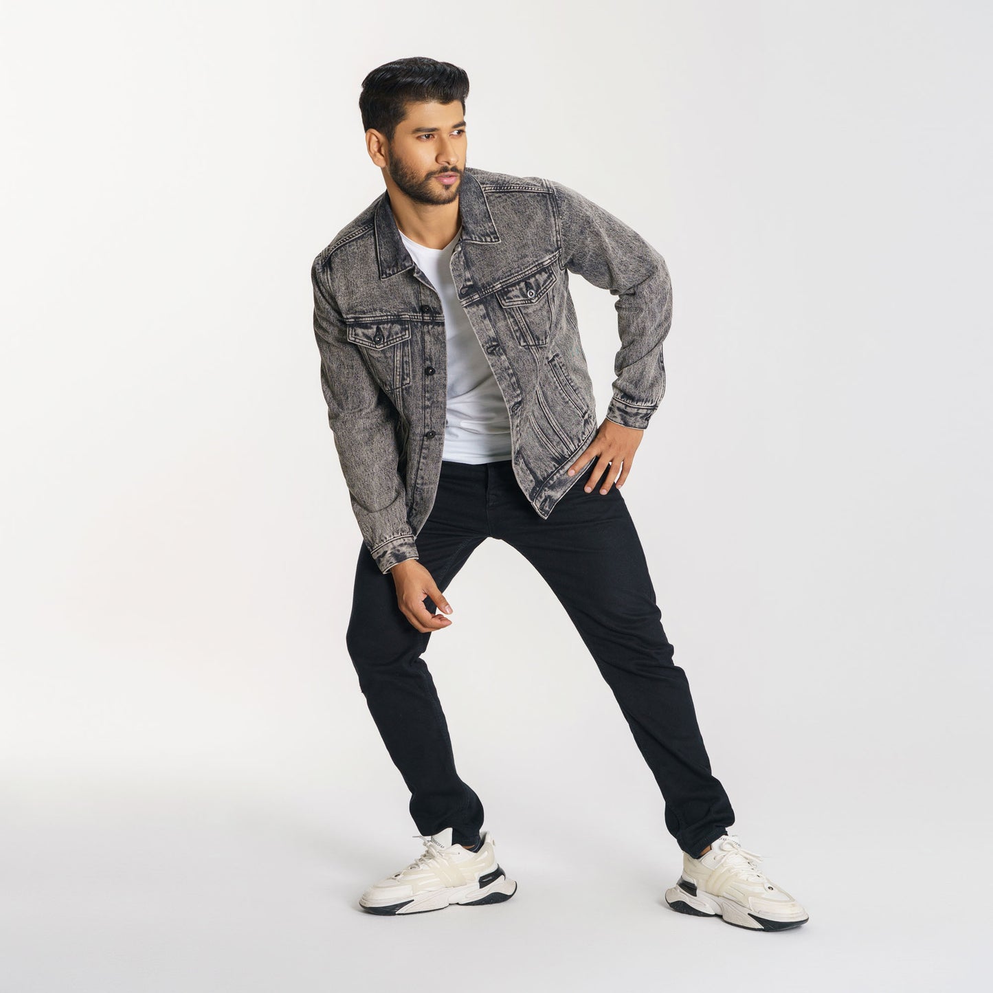 Mens Grey Denim Jacket