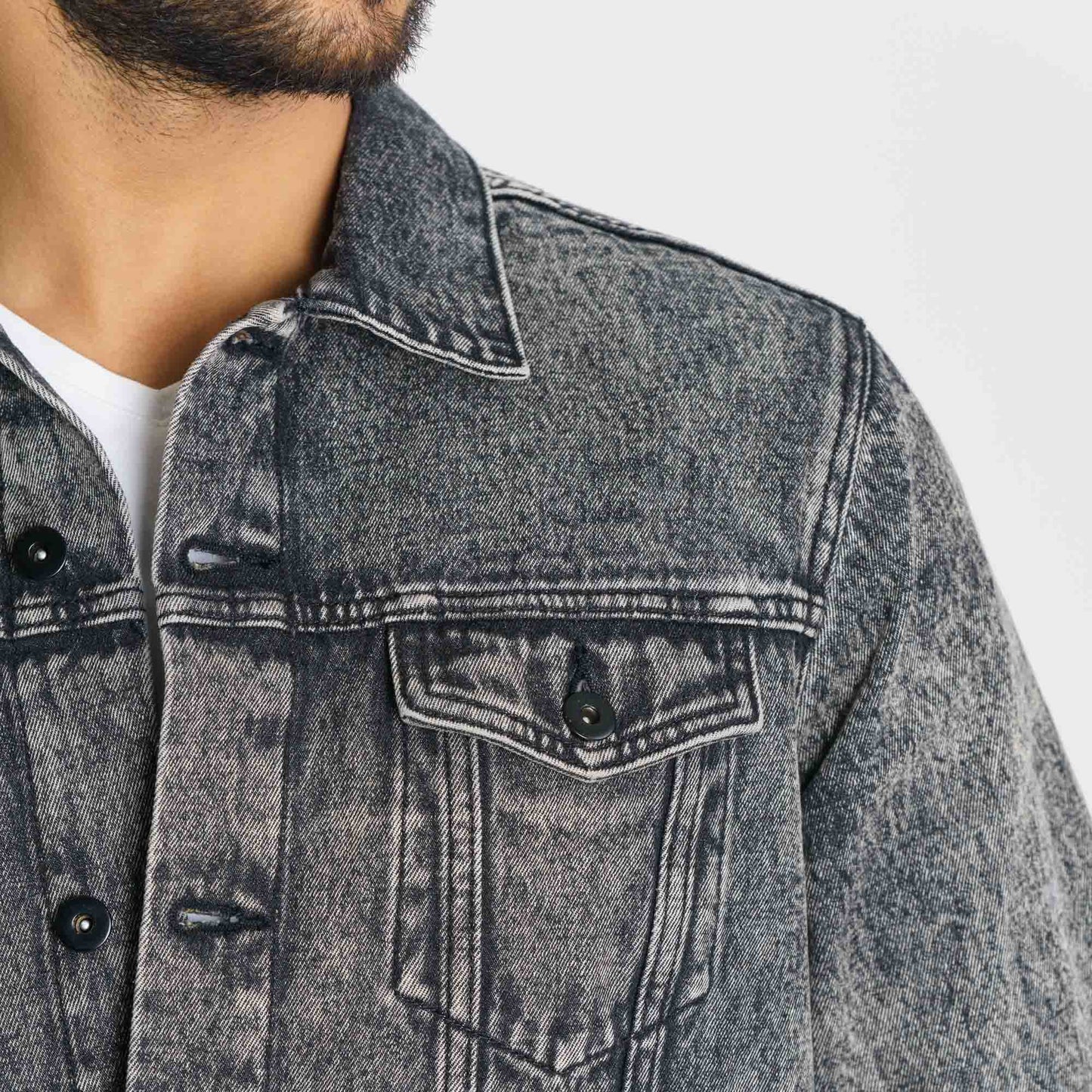 Mens Grey Denim Jacket