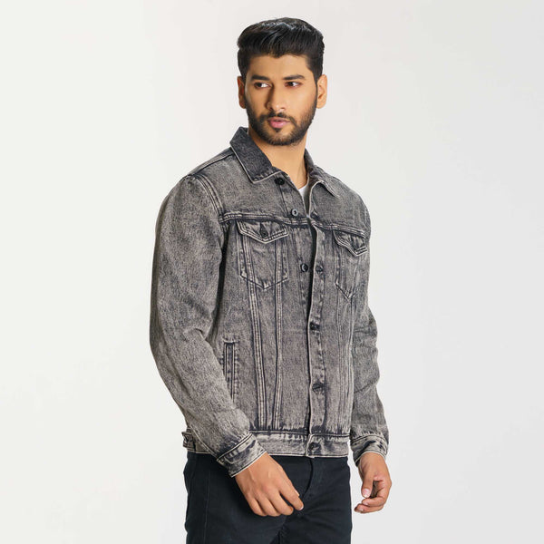 Mens Grey Denim Jacket