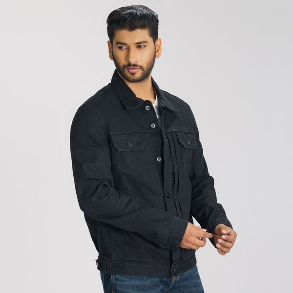 Mens Black Denim Jacket