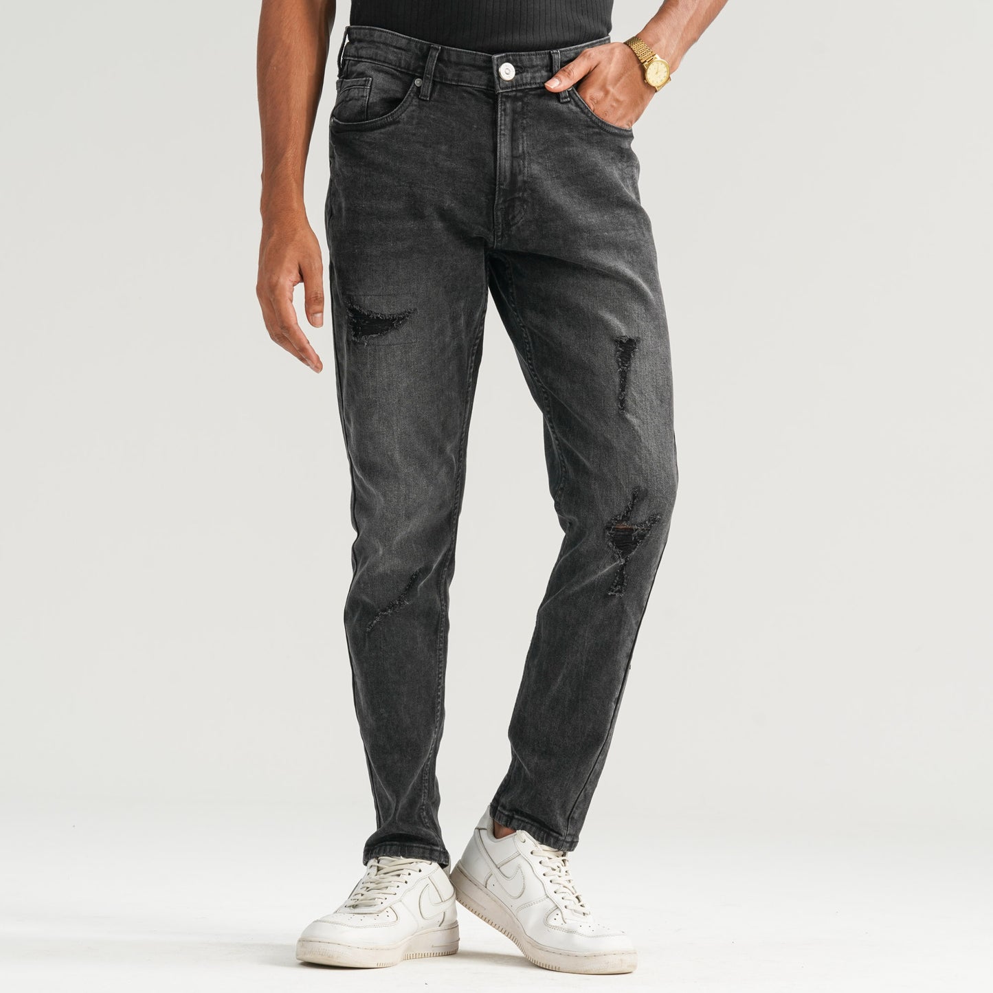 Mens Grey Denim Pant