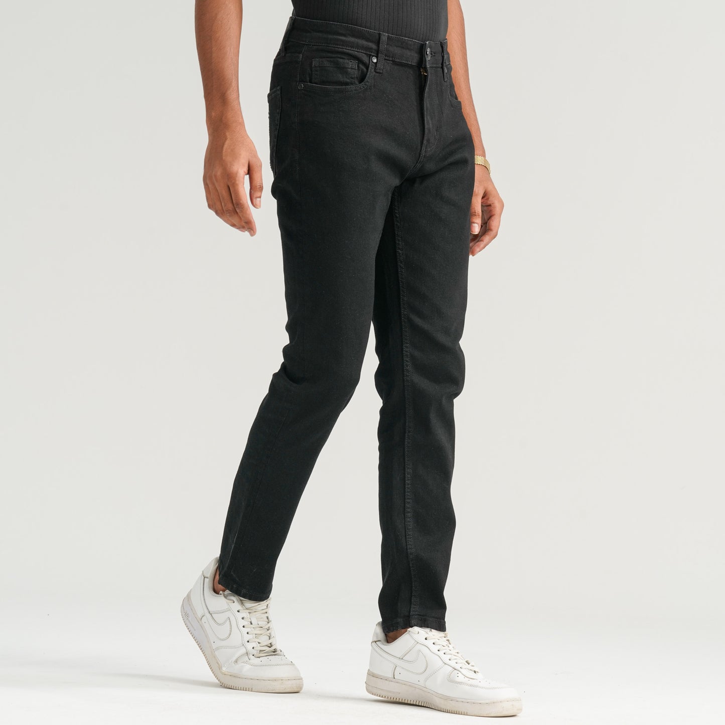 Mens Comfort Fit Black Denim Pant