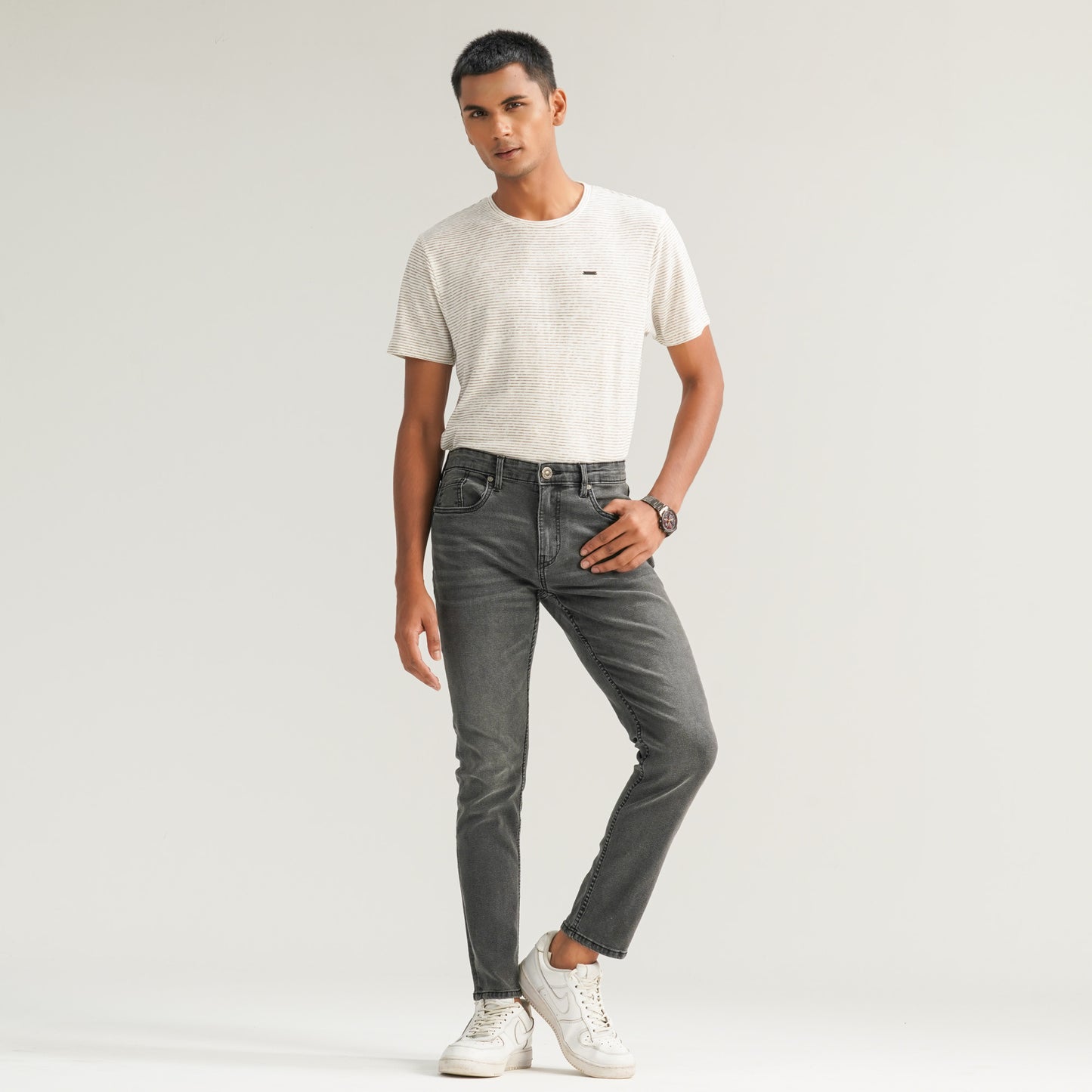 Mens Grey Denim Pant