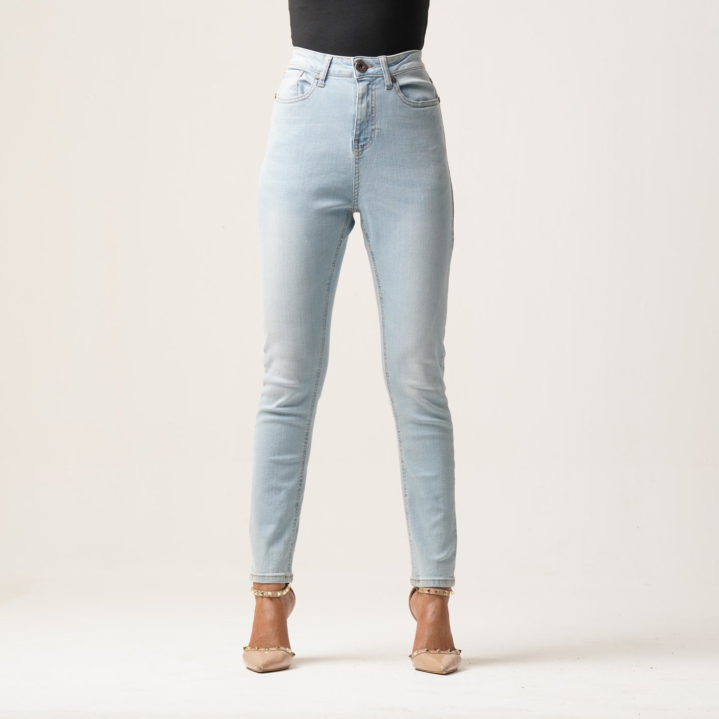 Womens Denim Long Pant-Light Blue