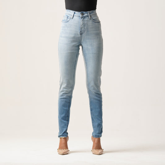 Womens Denim Long Pant-Light Blue